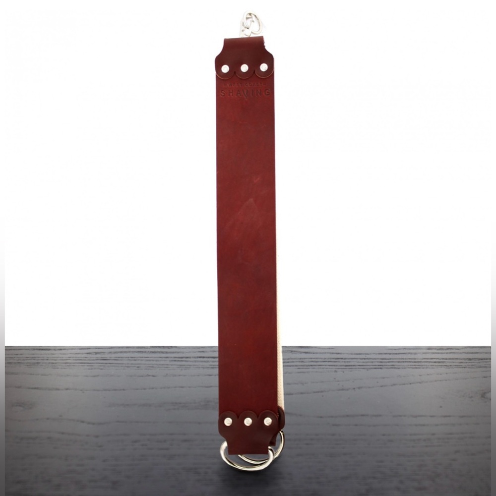 West Coast Shaving 3” Strop, Latigo and Canvas, Mahagony, Never Used